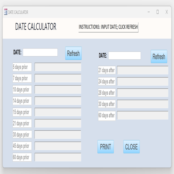 Duley's Docs Date Calculator